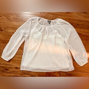 🤍 Point Sur Elegant Sheer White Blouse